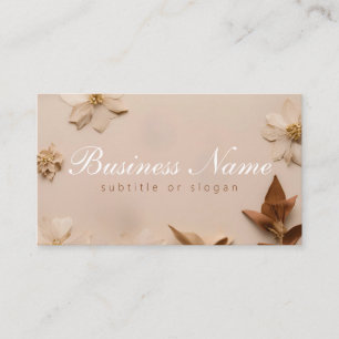 Aesthetic Neutral Floral Business Card