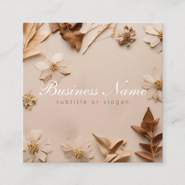 Aesthetic | Neutral | Floral | Business Card (Front)