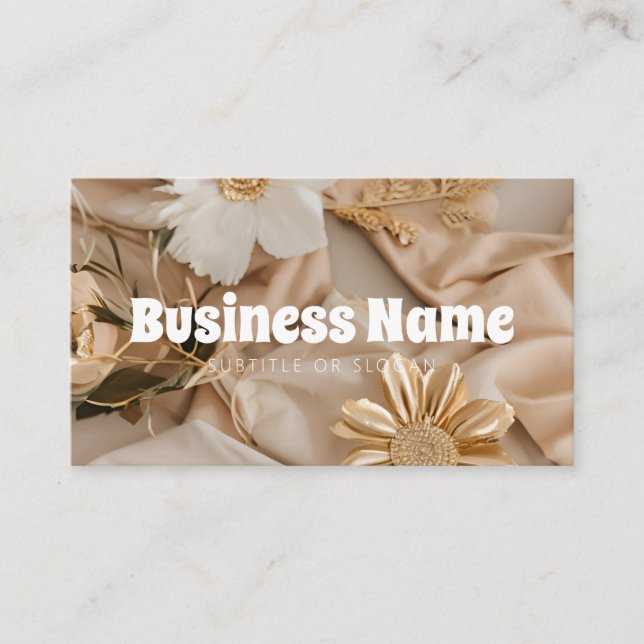 Aesthetic Neutral Golden Business Card (Front)