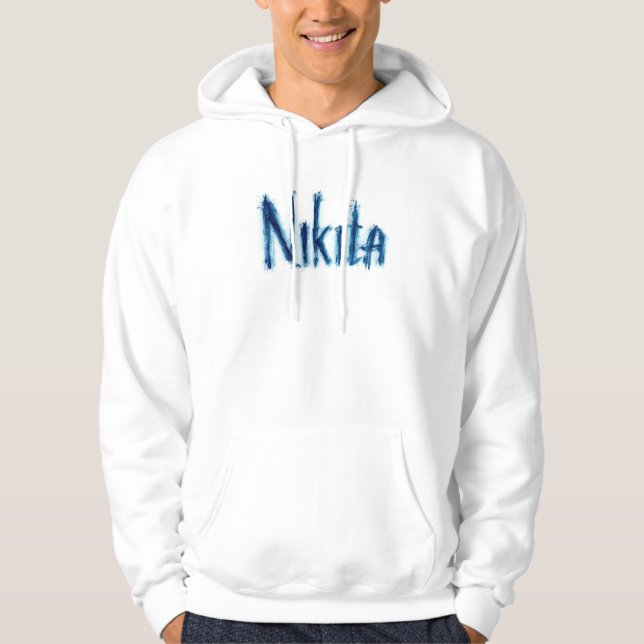 Aesthetic "Nikita" Personalised Script Art - Custo Hoodie (Front)