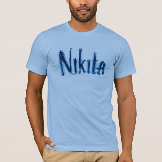 Aesthetic "Nikita" Personalised Script Art - Custo T-Shirt (Front)