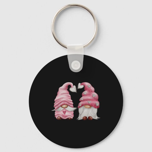 Aesthetic Nk Gnome Valentines Day Decor For Women  Key Ring (Front)