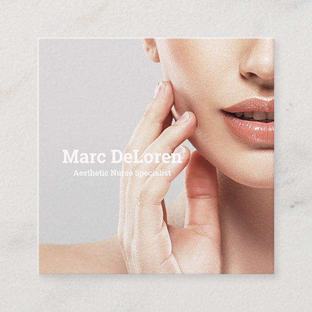 Aesthetic Nurse  Injector Cosmetic Surgeon Square Business Card (Front)