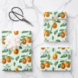 Aesthetic Orange Citrus Fruit Food Wrapping Paper Sheet