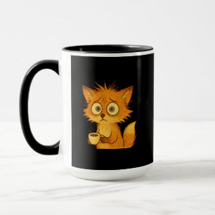 Aesthetic Overwhelmed Fox • Cute Chaos Coffee Mug