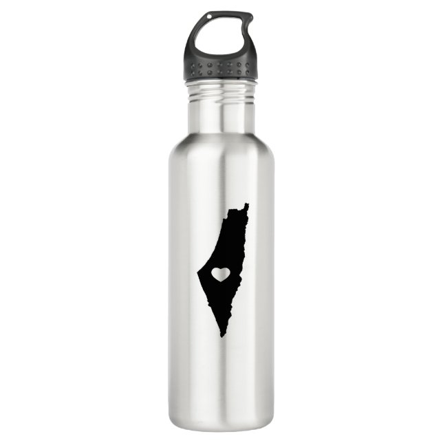 Aesthetic Palestine Map Heart فلسطين 710 Ml Water Bottle (Front)