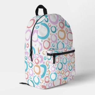 Aesthetic Pastel Circles Pattern Abstract Bubble Printed Backpack