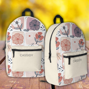Aesthetic pastel cream flower girls backpack 