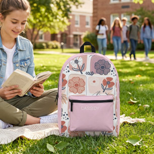 Aesthetic pastel flower girls backpack