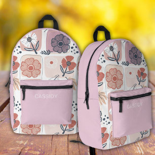 Aesthetic pastel flower girls backpack 