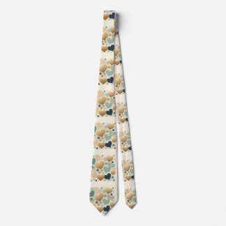 Aesthetic Pastel Love Heart Beige Abstract Minimal Tie