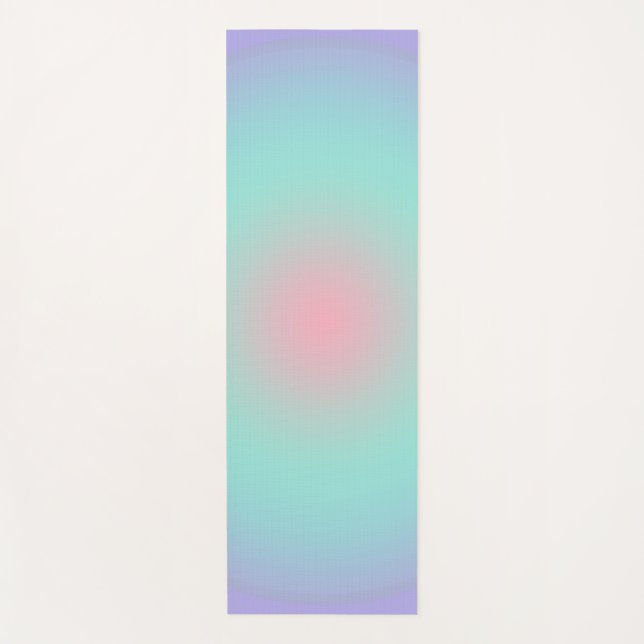 Aesthetic Pastel Rainbow Reflections Gradient Yoga Mat (Front)