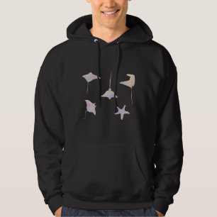 Aesthetic Pastel Stingray Starfish Sticker Pack Hoodie