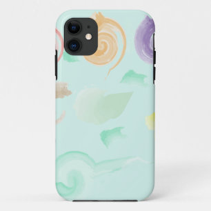 Aesthetic Pastel Swirls Watercolor Seamless Patter iPhone 11 Case