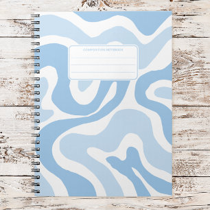 Aesthetic Pastel Wavy Liquid Swirl Composition Notebook