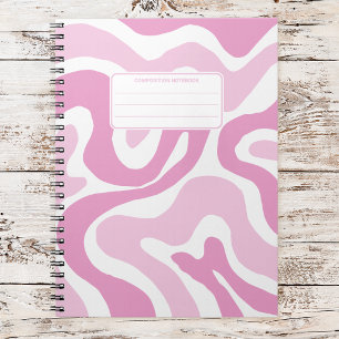 Aesthetic Pastel Wavy Liquid Swirl Composition Notebook
