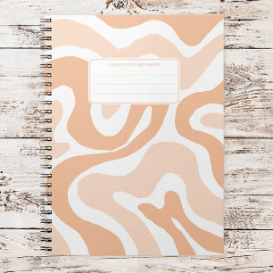 Aesthetic Pastel Wavy Liquid Swirl Composition Notebook