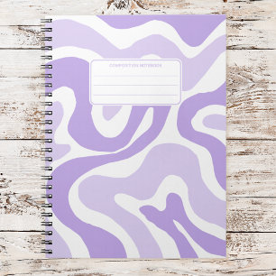 Aesthetic Pastel Wavy Liquid Swirl Composition Notebook