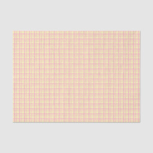 Aesthetic Pastel Wobbly Grid Check Sunshine Yellow Tissue Paper