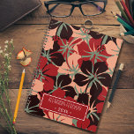 Aesthetic Personalised Red & Black Floral Pattern Planner<br><div class="desc">An aesthetically pleasing floral pattern of red,  black and light brown. Personalise by adding your name.</div>