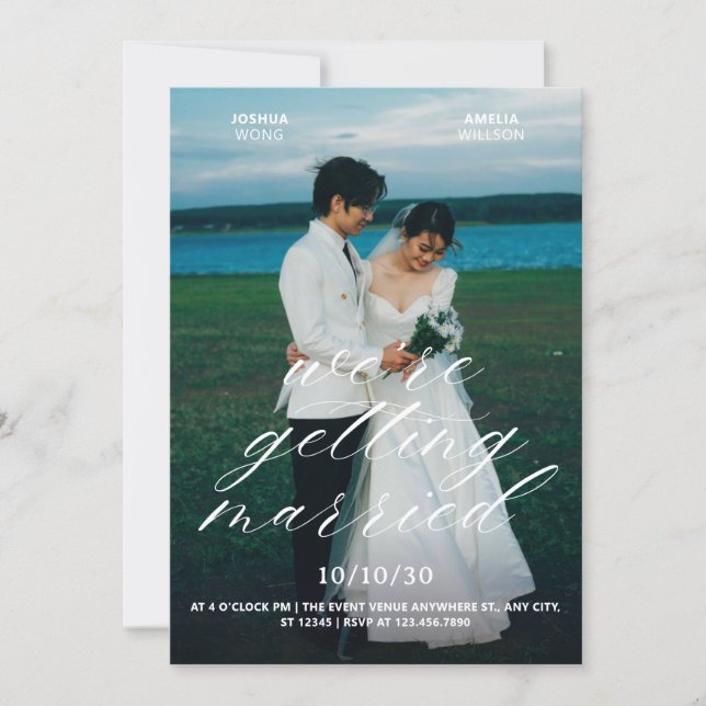 Aesthetic photo wedding invitation (Front)
