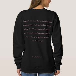 Aesthetic Pink Black Handwriting Script Elegant Sweatshirt