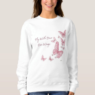 Aesthetic Pink Butterfly Crewneck Sweatshirt 