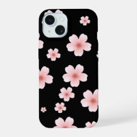 Aesthetic Pink Cherry Blossom Pattern Dark Floral