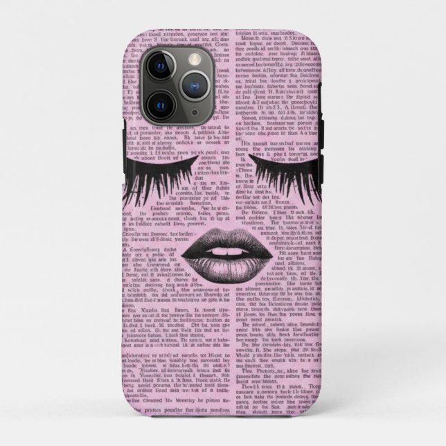 Aesthetic Pink Face Art Tough iPhone Case (Back)
