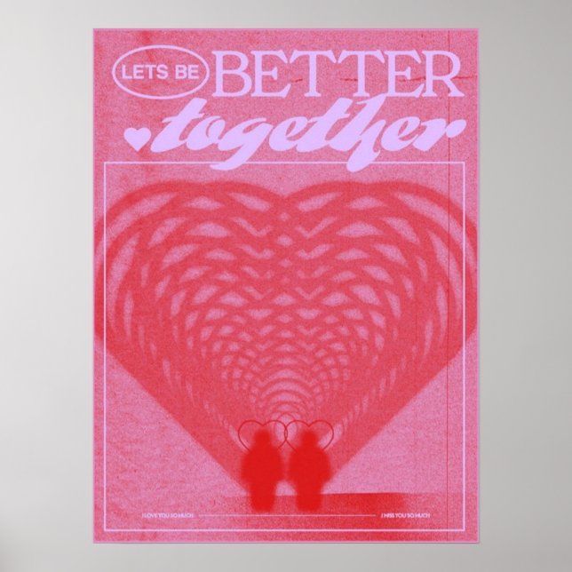 aesthetic pink heart  poster (Front)