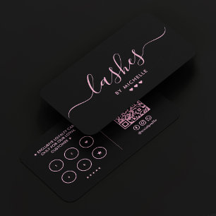 Aesthetic Pink Lashes Makeup Artist Loyalty Business Card