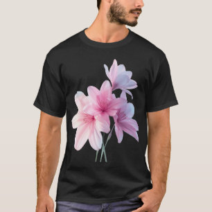 Aesthetic Pink Lily Floral Graphic T-Shirt.  T-Shirt