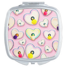 Aesthetic Pink Love Design compact mirror