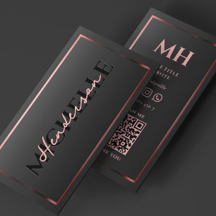 Aesthetic Pink Rosegold Frame Professional Luxe Business Card