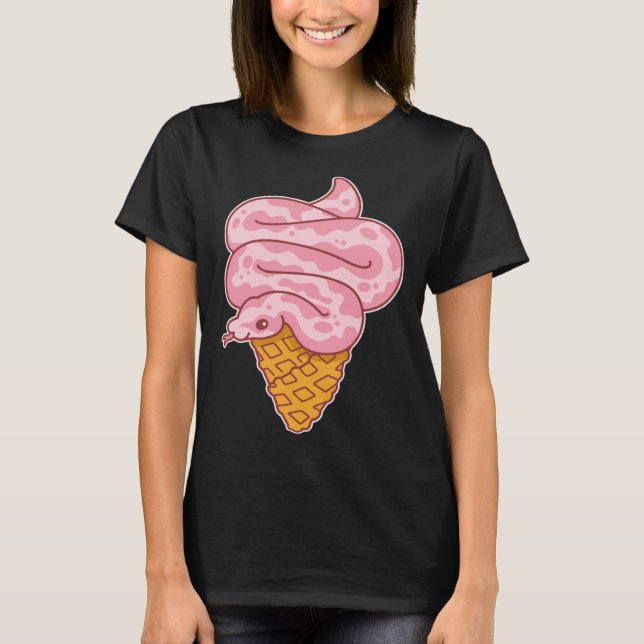 Aesthetic Pink Snake Ice Cream T-Shirt (Front)