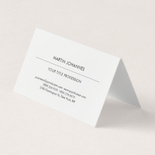 Aesthetic Plain Professional Black & White Modern Business Card