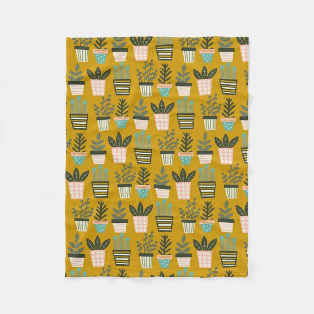 Aesthetic Plant Art Fleece Blanket (Front)