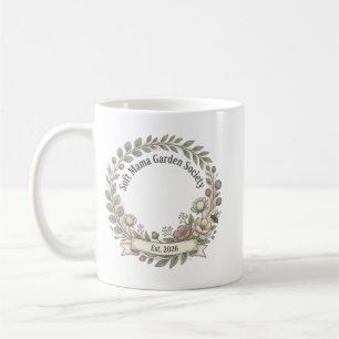 Aesthetic Plant Mum Watercolor Flower Wreath Coffee Mug