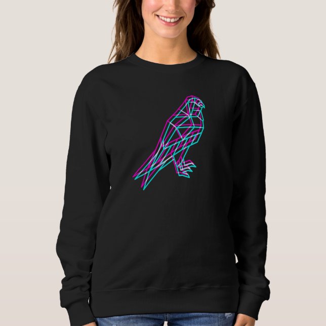 Aesthetic Polygon Bald Eagle Soft Electronic Anagl Sweatshirt (Front)