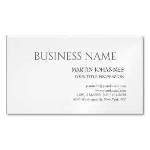 Aesthetic Professional Chic Black & White  Magnetic Business Card