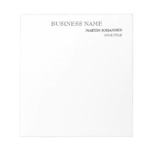 Aesthetic Professional Chic White Business Card Notepad