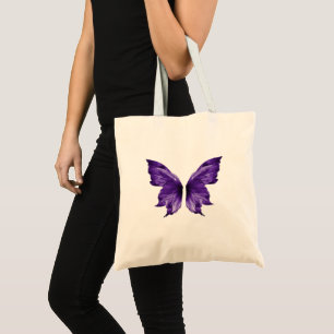Aesthetic Purple Butterfly Wings Cosmic Indigo Tote Bag