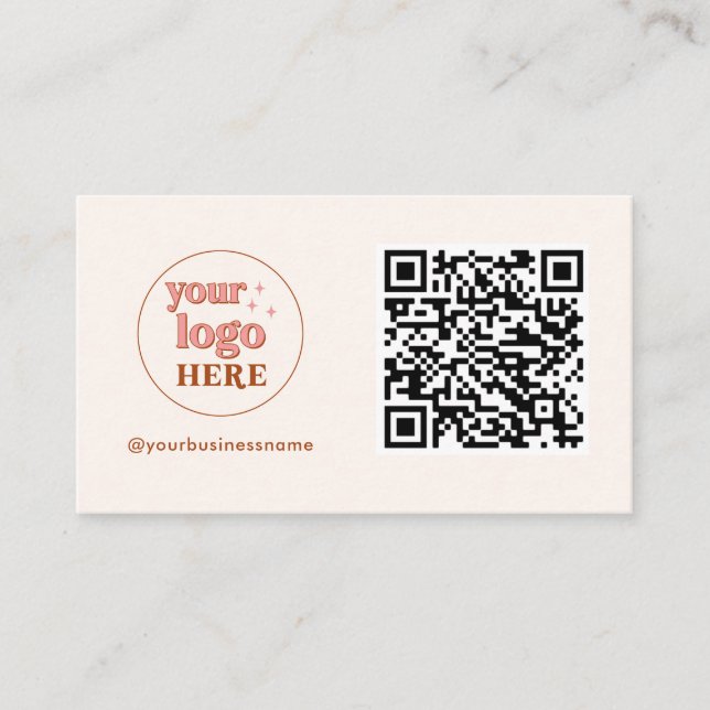 Aesthetic QR Code Small Business Cards (Front)