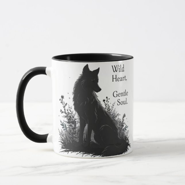 aesthetic quotes mug- black wolf t-shirts mug (Left)