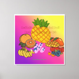 Aesthetic Rainbow Tropical Fruit Basket Cute Summe Canvas Print