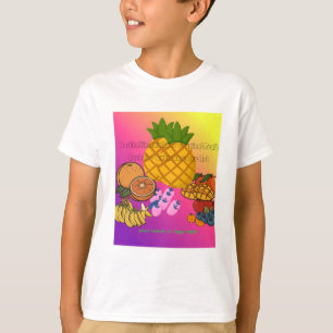 Aesthetic Rainbow Tropical Fruit Basket Cute Summe T-Shirt