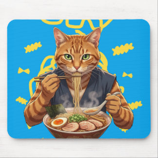 Aesthetic Ramen Cat – Japanese Pop Art Gaming Mouse Mat