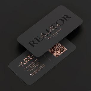 Aesthetic Real Estate Black Peach Mortgage Realtor Business Card