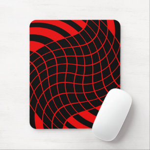 Aesthetic Red And black Grid Pattern Mouse Mat