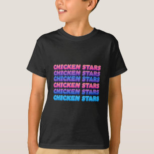 Aesthetic Repeating Chicken Stars Viral Meme Sloga T-Shirt